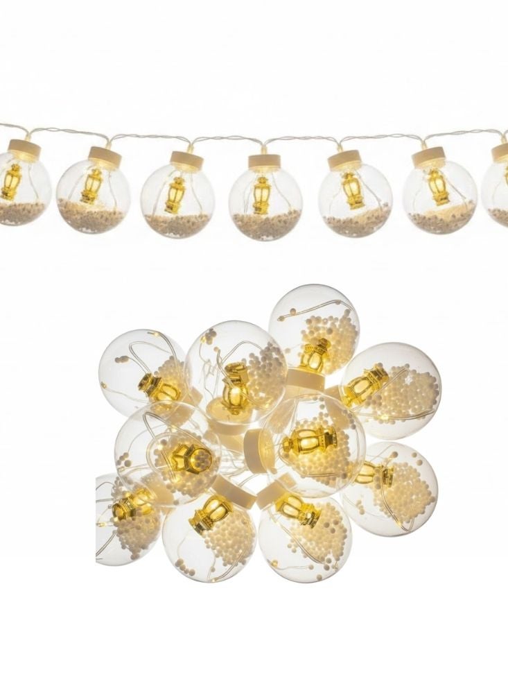 Premium Ramadan Crescent Moon Decorative LED String Lights – Islamic Home Decoration - Image 1